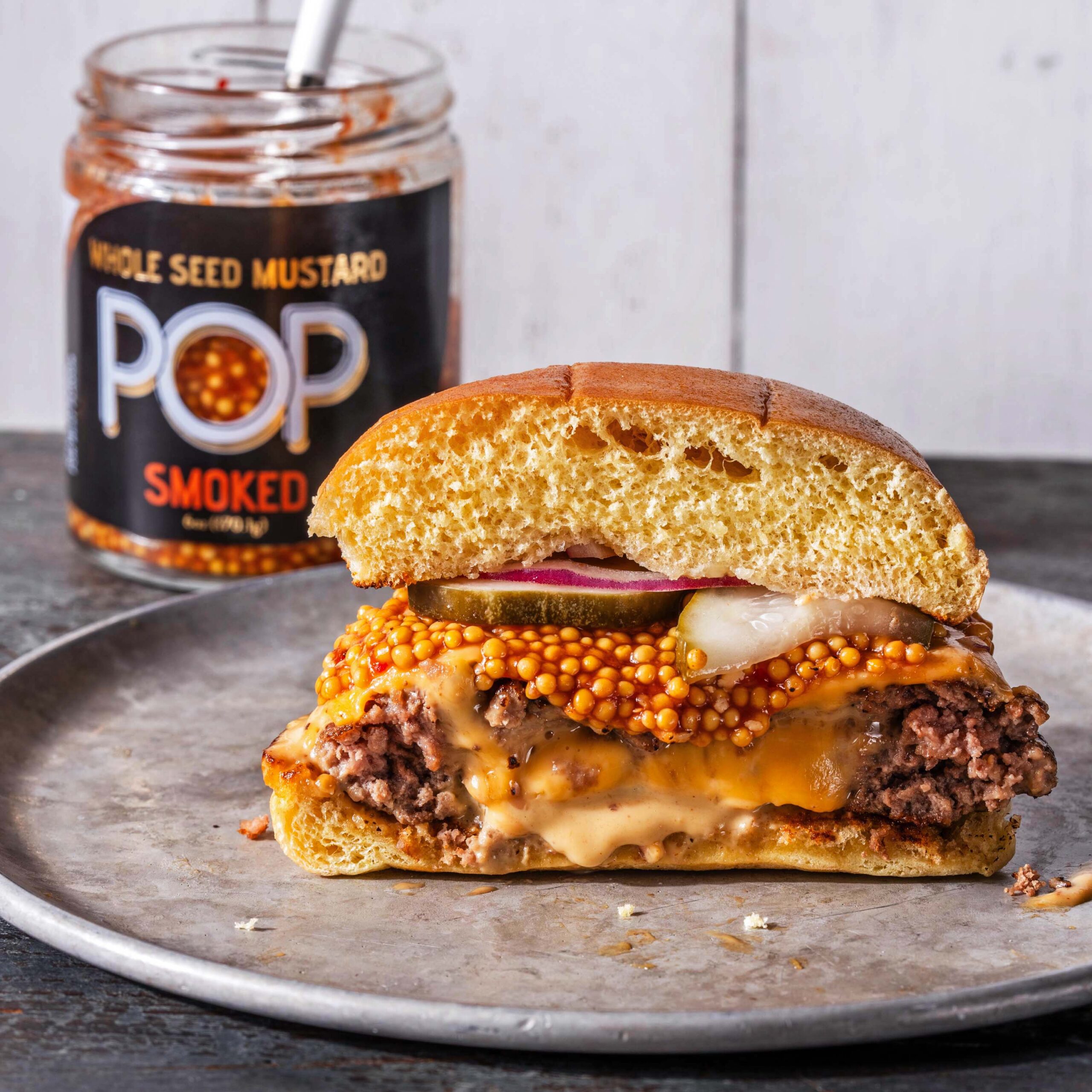 Bacon Cheddar Burgers with POP {title:2:1} SMOKED
